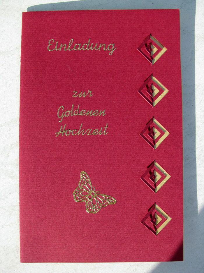 Einladungs- und Menuekarten zur Goldenen Hochzeit