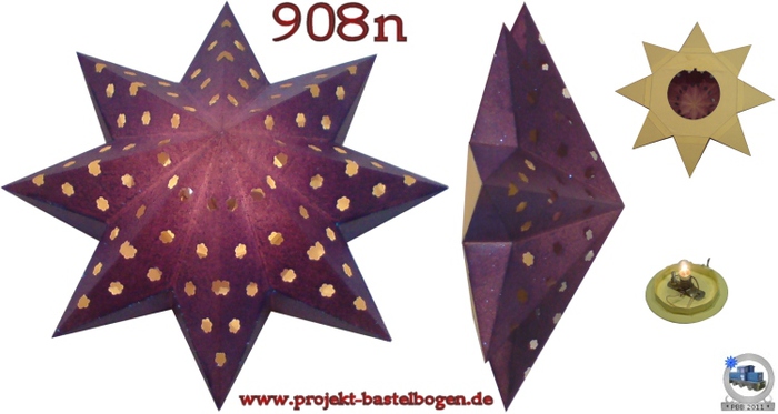 Bastelbogen Nr. 908n 8-Spitz Stern